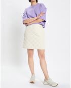 T-Shirt gaufré manches 3/4 Boxy violet clair