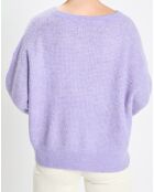 Pull en Alpaga & Laine mélangés gaufré violet clair