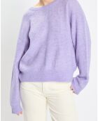 Pull en Alpaga & Laine mélangés gaufré violet clair