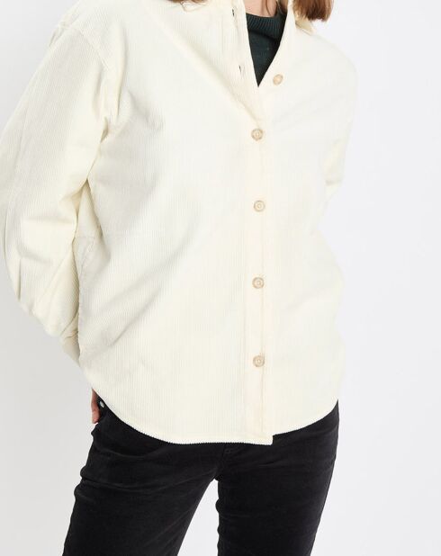Chemise en Velours côtelé écrue