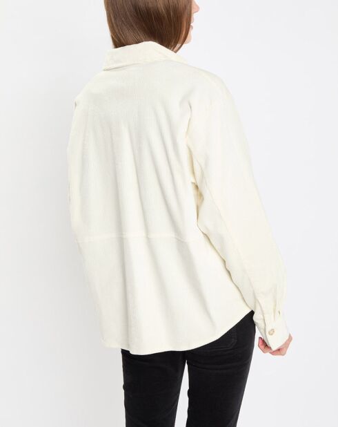 Chemise en Velours côtelé écrue