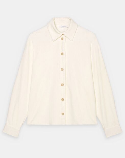 Chemise en Velours côtelé écrue
