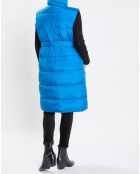 Doudoune longue sans manches bleue