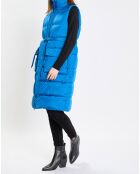 Doudoune longue sans manches bleue