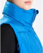 Doudoune longue sans manches bleue