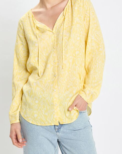 Chemise imprimé floral jaune