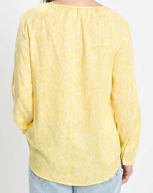Chemise imprimé floral jaune