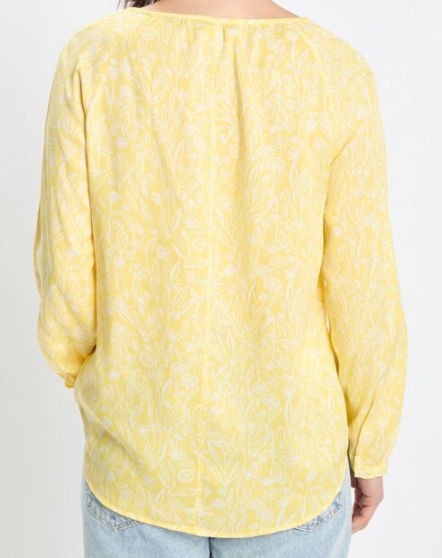 Chemise imprimé floral jaune