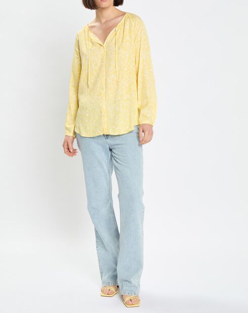 Chemise imprimé floral jaune