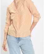Blouse col V Pop à rayures jaune