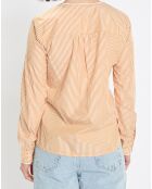 Blouse col V Pop à rayures jaune