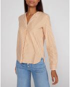 Blouse col V Pop à rayures jaune