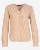 Blouse col V Pop à rayures jaune