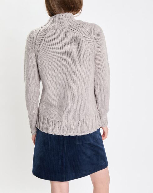 Pull en Laine mélangée col montant gris