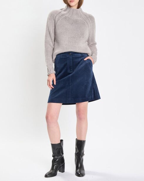 Pull en Laine mélangée col montant gris
