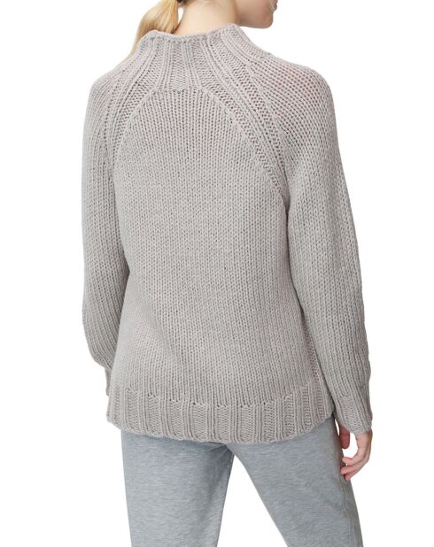 Pull en Laine mélangée col montant gris