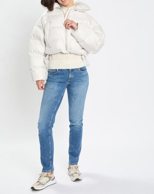 Jean droit en Coton extensible Alby bleu moyen