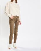Pantalon en Velours de coton bio Slim Mavas marron