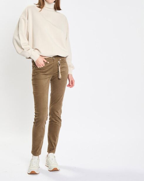Pantalon en Velours de coton bio Slim Mavas marron