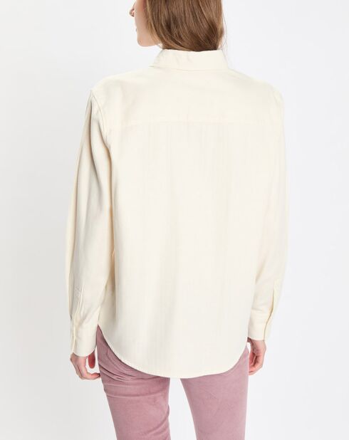 Chemise en flanelle manches ballons écrue
