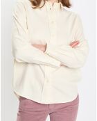 Chemise en flanelle manches ballons écrue