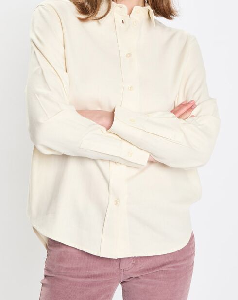 Chemise en flanelle manches ballons écrue