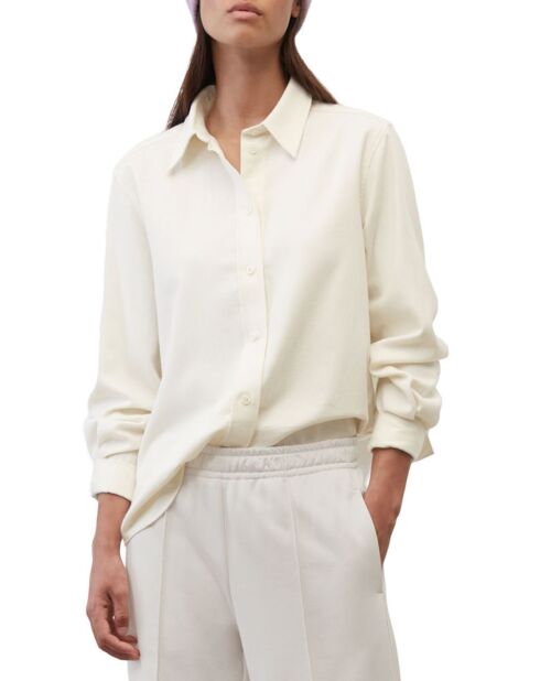 Chemise en flanelle manches ballons écrue
