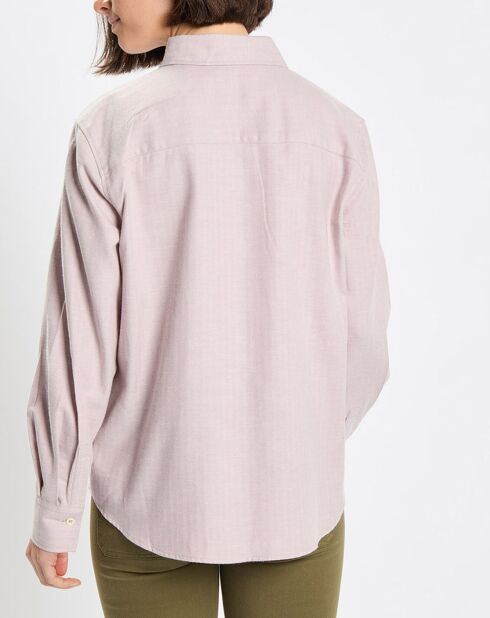 Chemise en Flanelle manches ballons violet clair