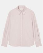 Chemise en Flanelle manches ballons violet clair