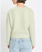 Pull en Coton, Laine & Alpaga mélangés Mouline vert clair