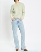 Pull en Coton, Laine & Alpaga mélangés Mouline vert clair