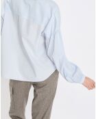 Chemise Col Mao Poche bleu clair