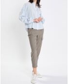 Chemise Col Mao Poche bleu clair