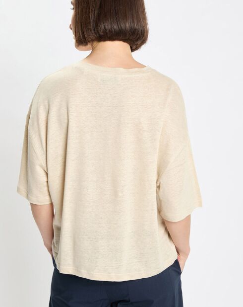 T-Shirt 100% Lin Oversized beige clair