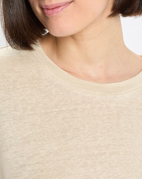 T-Shirt 100% Lin Oversized beige clair