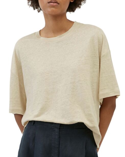 T-Shirt 100% Lin Oversized beige clair