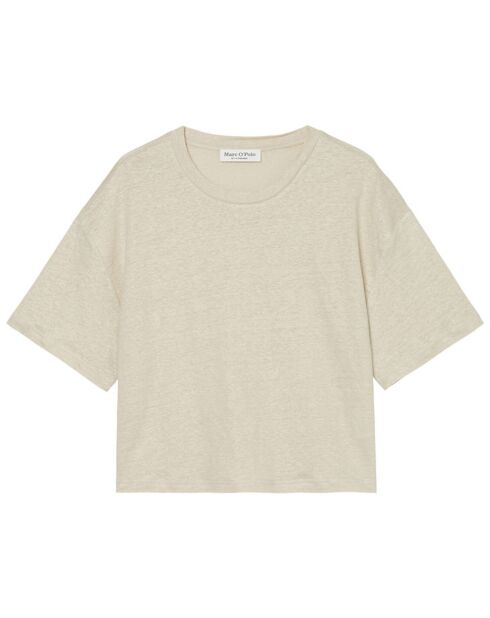T-Shirt 100% Lin Oversized beige clair