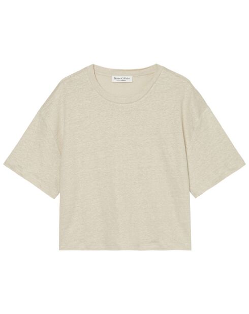T-Shirt 100% Lin Oversized beige clair