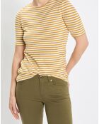 T-Shirt rayé blanc/jaune