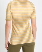 T-Shirt rayé blanc/jaune