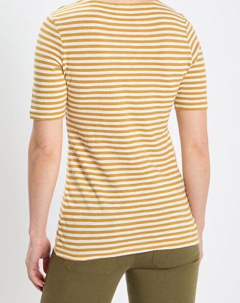 T-Shirt rayé blanc/jaune