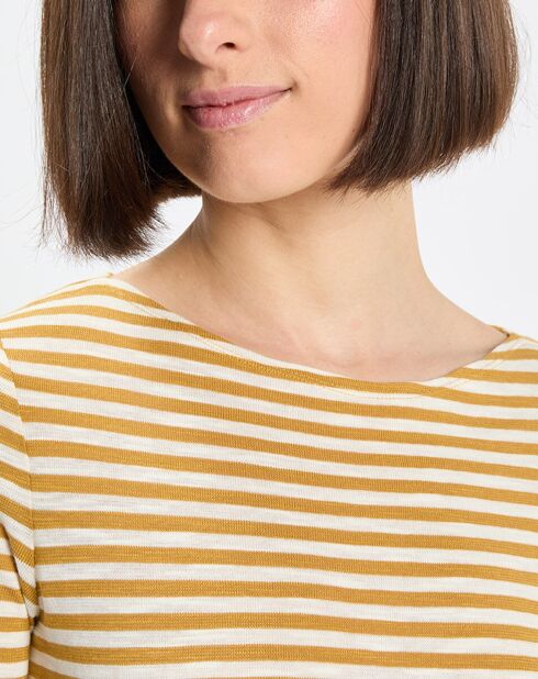 T-Shirt rayé blanc/jaune