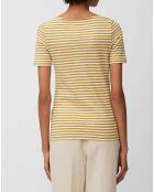 T-Shirt rayé blanc/jaune