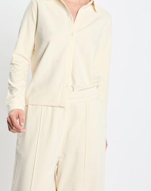 Chemise col polo écrue