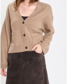Cardigan en Laine mélangée marron clair