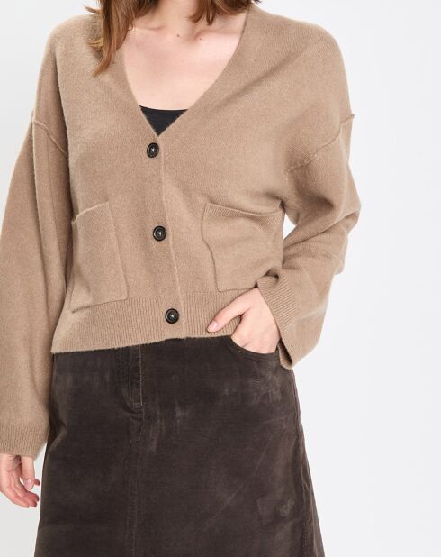 Cardigan en Laine mélangée marron clair