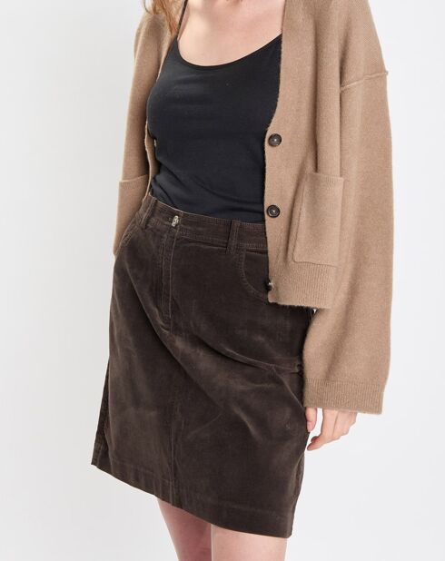 Cardigan en Laine mélangée marron clair