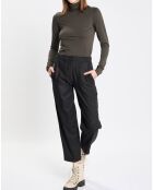 Pantalon cargo en Laine mélangée noir