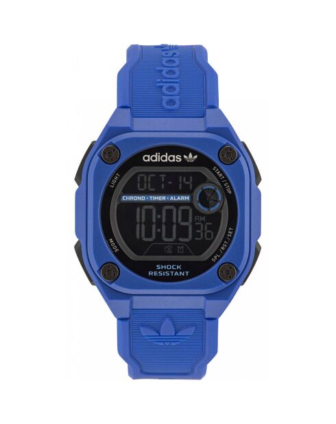 Montre Chronographe Mixte Citytech Two en Silicone bleue