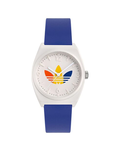 Montre Mixte Retro Wave Two en Silicone bleue